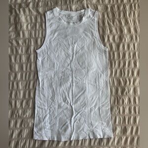Athleta White Seamless Mesh Panel Tank Top (S)